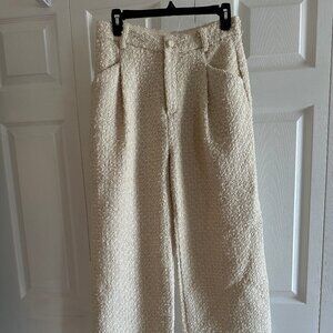 Ivory Tweed Trousers